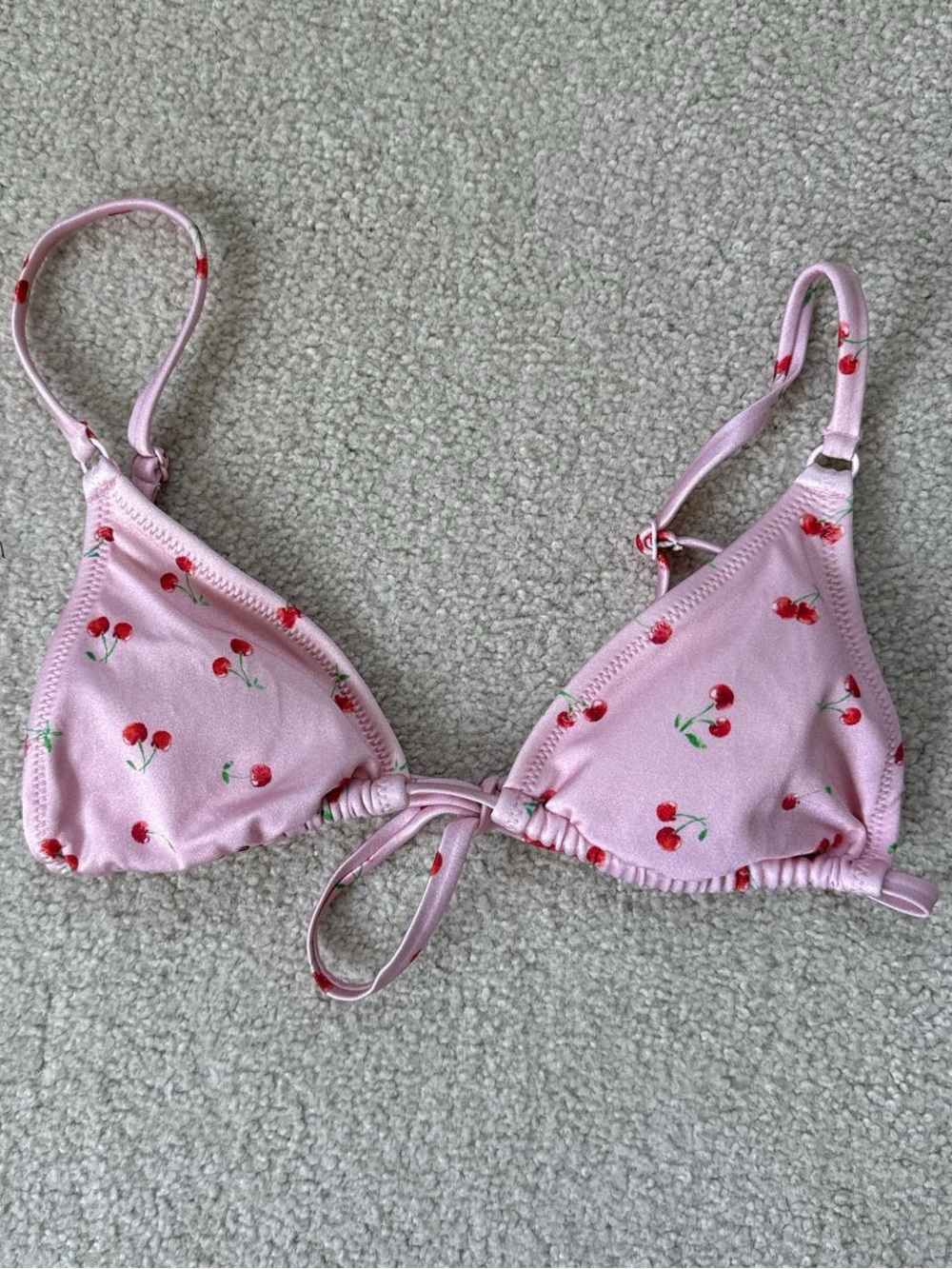 PacSun - La Hearts Pink Cherry Triangle Bikini Top